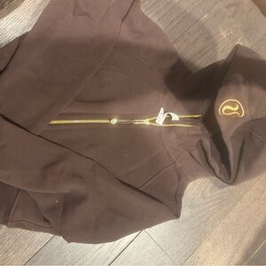 Lululemon Brown Hoodie with Gold Zipper